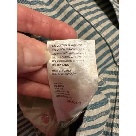 We The Free Free People Jeans 28x28 Blue Wide Leg Denim High Rise Distressed - Picture 7 of 11